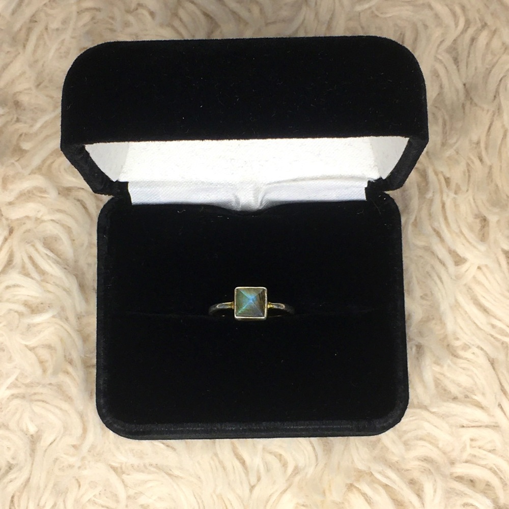 Labradorite Pyramid Ring